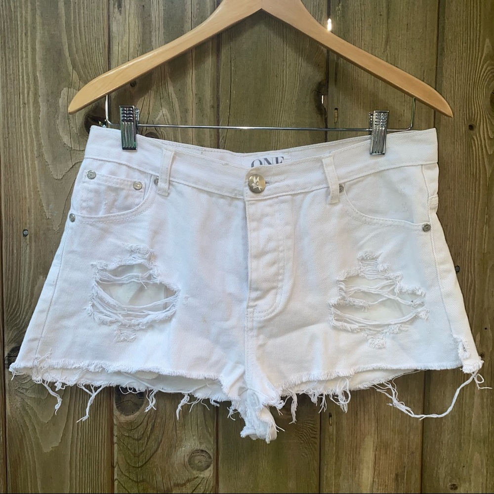 One teaspoon high waisted white shorts